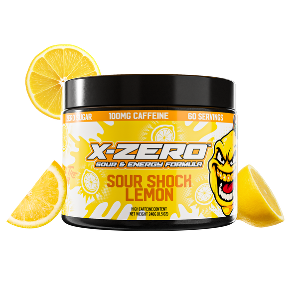 X-Zero Sour Shock Lemon (240g / 60 Servings) – X-Zero Energy UK