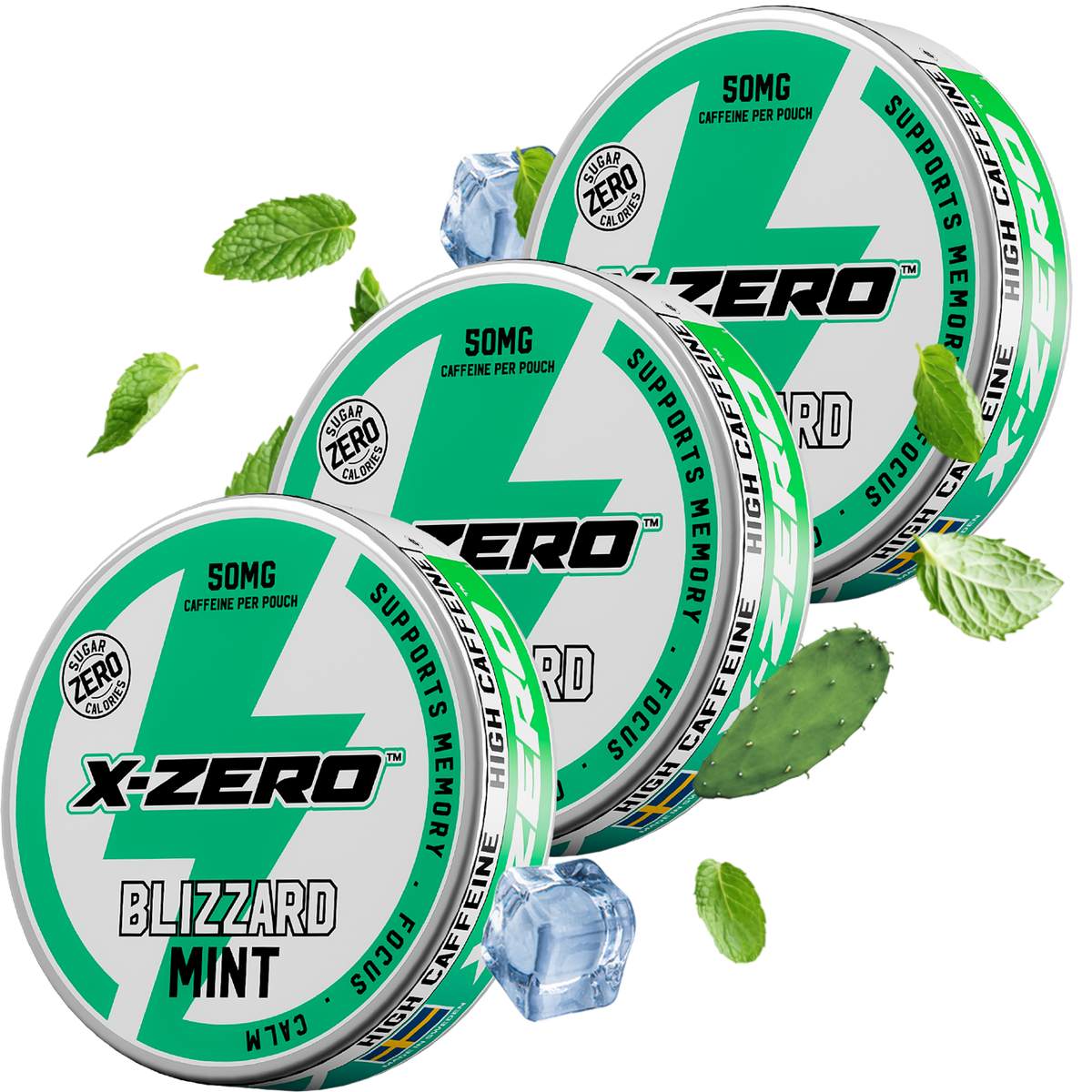 Blizzard Mint Energy Pouches (3 Pack / 60 Pouches)